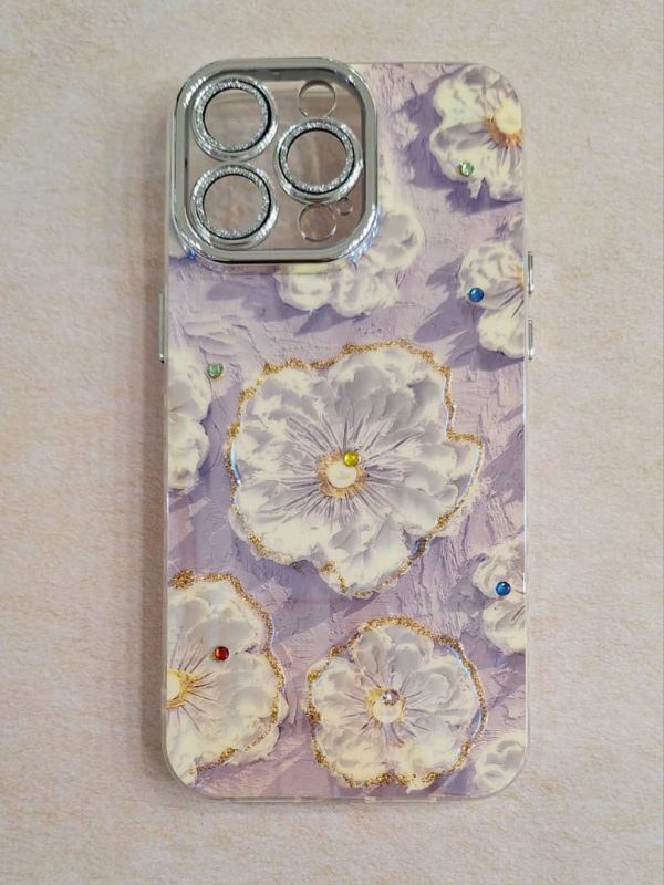 کاور گوشی موبایل آیفون 14 پرومکس iPhone14Promax طرح گل آبرنگی Watercolor Flower با گلس محافظ لنز