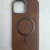 کاور Creative Case طرح چرمی مگ سیف Mag Safe رنگ قهوه ای مناسب برای گوشی موبایل آیفون 16 نرمال iPhone16-