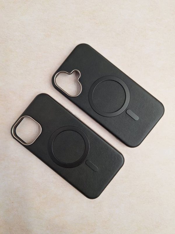 کاور Creative Case طرح چرمی مگ سیف Mag Safe رنگ مشکی مناسب برای گوشی موبایل آیفون 16 نرمال iPhone16-
