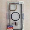 کاور Protective Case مگ سیف Mag Safe شفاف دور رنگی سیلیکونی رنگ مشکی مناسب برای گوشی موبایل آیفون 15 نرمال iPhone15-