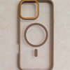کاور Protective Case مگ سیف Mag Safe شفاف دور رنگی سیلیکونی رنگ صحرایی - دزرت Desert مناسب برای گوشی موبایل آیفون 16 نرمال iPhone16-
