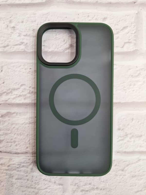 کاور Creative Case مات مگ سیف Mag Safe دور سیلیکونی رنگی رنگ سبز مناسب برای گوشی موبایل آیفون 13 پرومکس iPhone13Promax