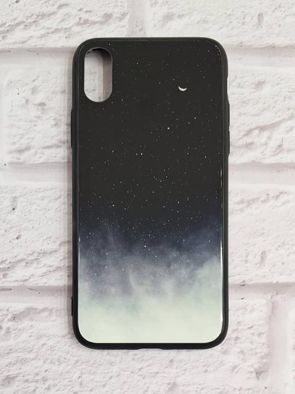 کاور گوشی موبایل آیفون X ایکس و Xs ایکس اس iPhoneX- و iPhoneXs- طرح ماه آسمان شب Moon in Night Sky