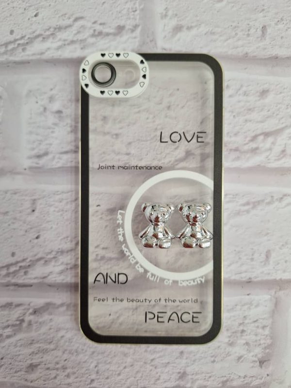 کاور خرس نقره ای Silver Bear برجسته مناسب برای گوشی موبایل آیفون 7 و 8 نرمال و SE اس ای iPhone7- iPhone8- iPhoneSE