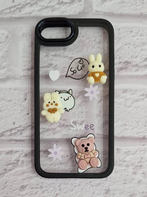 کاور عروسکی برجسته مناسب برای گوشی موبایل آیفون 7 و 8 نرمال و SE اس ای iPhone7- iPhone8- iPhoneSE