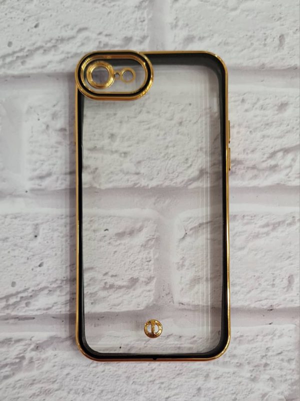 کاور گوشی موبایل آیفون 7 و 8 نرمال و SE اس ای iPhone7- iPhone8- iPhoneSE مای کیس الکترو اپتیکال My Case Electro Optical شفاف دور رنگی ژله ای رنگ مشکی