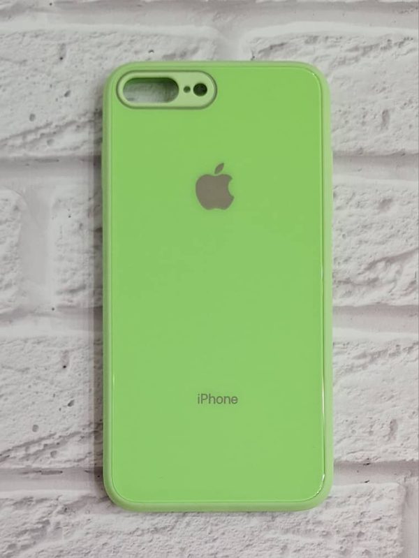 کاور پشت شیشه ای براق Glass Case رنگ سبز مناسب برای گوشی موبایل آیفون 7 و 8 نرمال و SE اس ای iPhone7- iPhone8- iPhoneSE