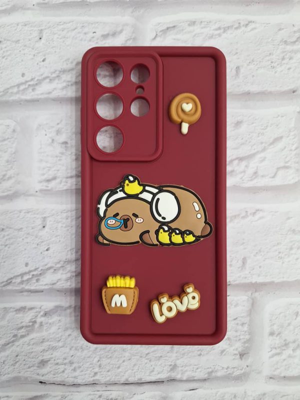 کاور گوشی موبایل سامسونگ اس 25 اولترا Samsung-S25Ultra طرح خرس خوابالو Love Bear سالید - سولید Solid طرح برجسته