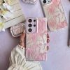 کاور گوشی موبایل سامسونگ اس 24 اولترا Samsung-S24Ultra طرح براش پاپیون صورتی Brush Pink Ribbon