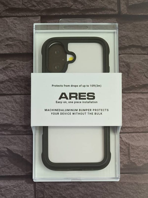 کاور گوشی موبایل آیفون 16 نرمال iPhone16- کی دو مدل آرس KZDOO / K-DOO – ARES شفاف دور رنگی رنگ مشکی Black